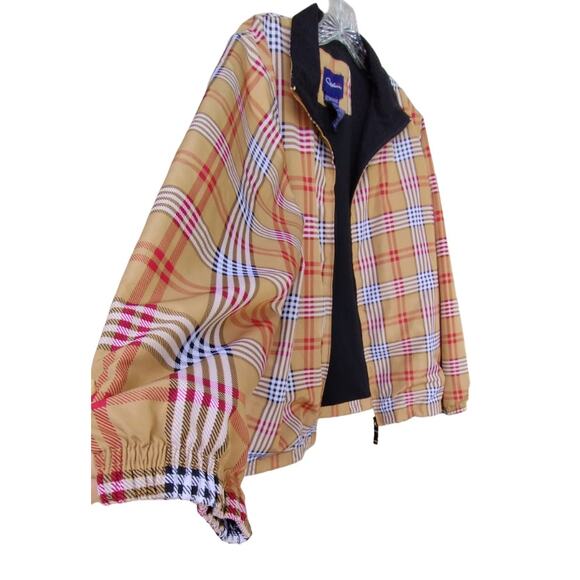 Vtg Catalina Women's Lightweight Windbreaker Jacket Capuccino Plaid-Nova Check M - Picture 11 of 11